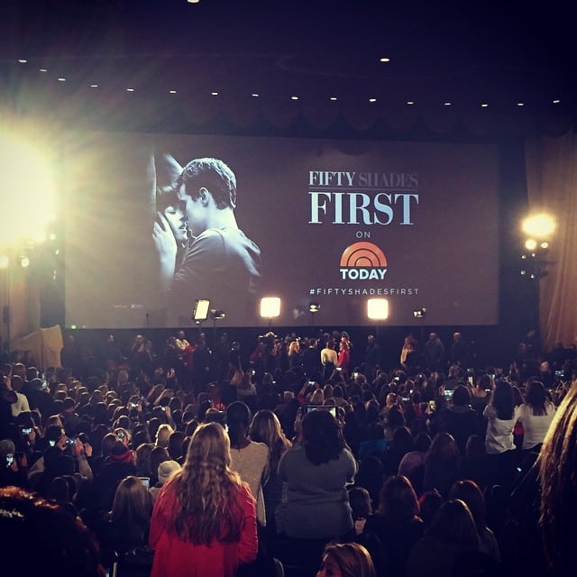 @jamiedornan and @samtaylorjohnson on stage at the fan screening of @fiftyshadesmovie exclusively with the @todayshow.