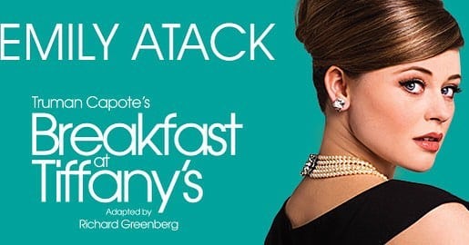 @emilyatackofficial stars as Holly Golightly in the new stage production of currently touring the UK 
09 - 14 MAY : NOTTINGHAM Theatre Royal
16 - 21 MAY : BATH Theatre Royal 
23 - 28 MAY : GLASGOW Theatre Royal
30 - 04 JUN : EDINBURGH King’s Theatre 
06 - 11 JUN : HIGH WYCOMBE Wycombe Swan.