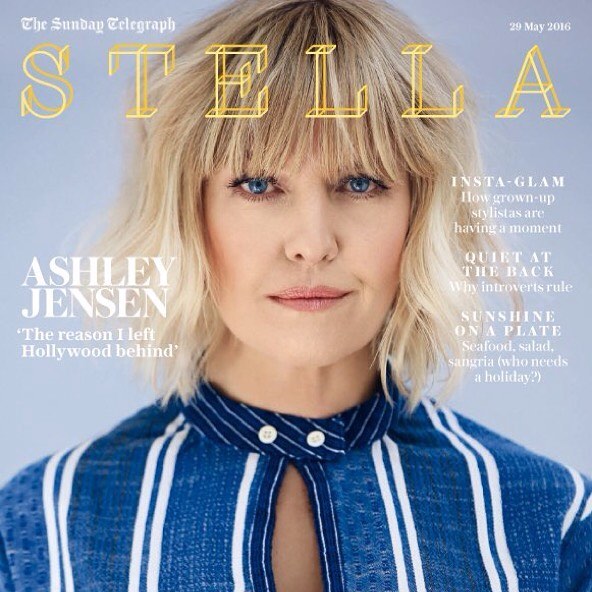 Ashley Jensen looking absolutely beautiful on today's cover of Stella Magazine. Photo by: @katedavismacleod