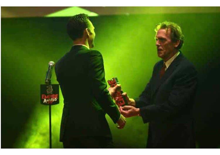 Hugh Laurie presenting the award last night at the