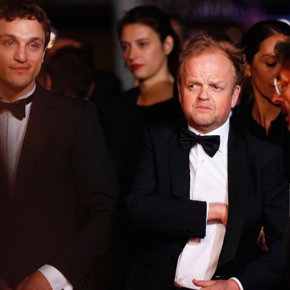 Toby Jones yesterday at the premiere and photo call of Michael Haneke's @festivaldecannes