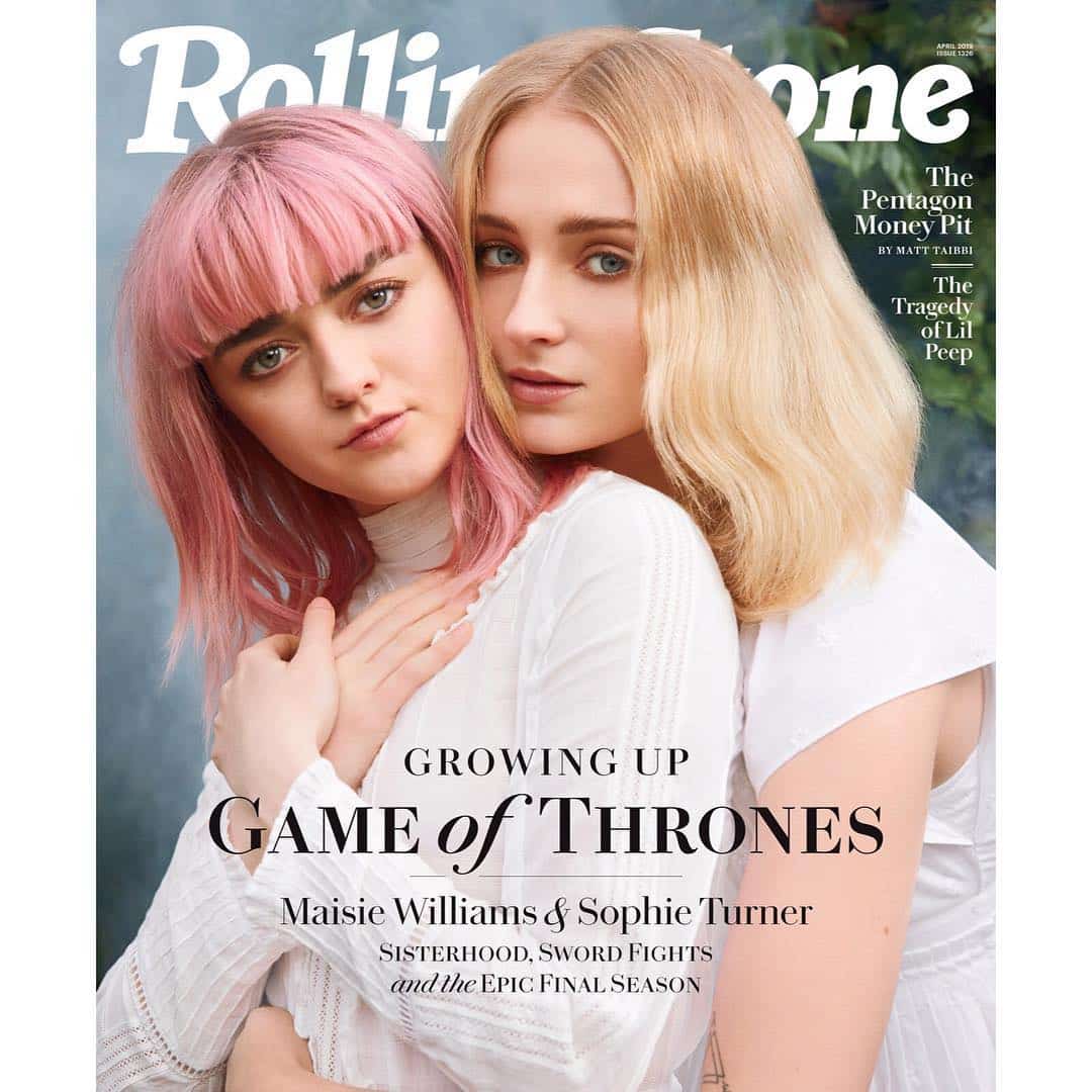 @sophiet and @maisie_williams are this months cover of @rollingstone Magazine ahead of the final season of @gameofthrones