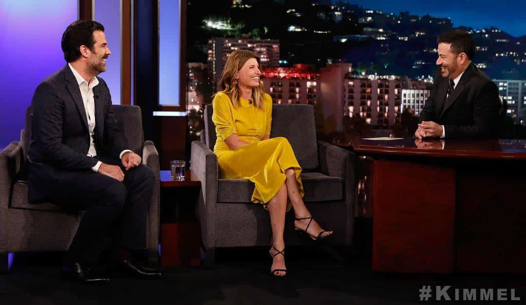 This week @sharonhorgan went on @jimmykimmellive with @robdelaney to talk about the brilliant series Catastrophe 
.
.
.