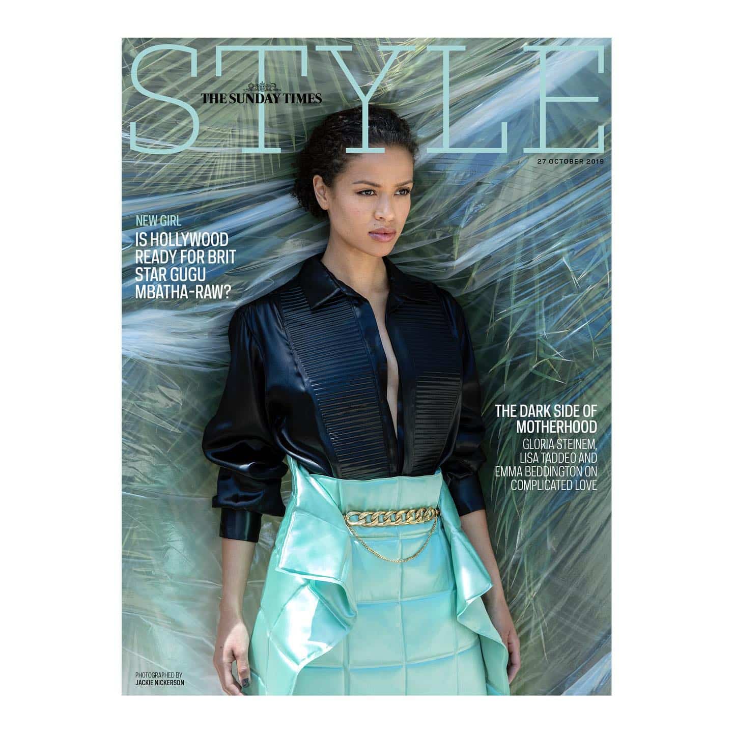 @gugumbatharaw graces the cover of this weekends @theststyle magazine 
.
.
.
📸: @jackie_nickerson : @stella_greenspan @bottegaveneta : @scarlettroserussell .
.
.
@motherlessbklyn @themorningshow