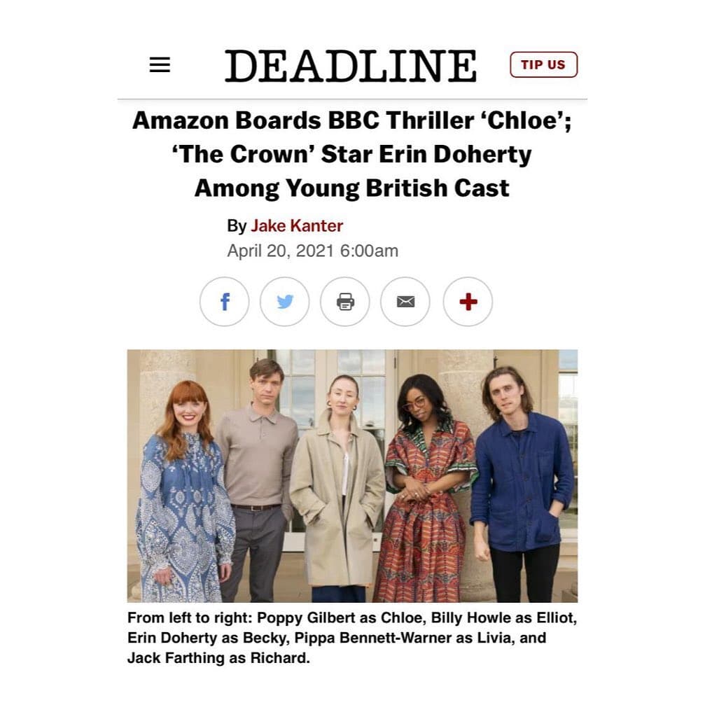 @erinrdoherty and @billyhowle to star in @watchingchloe for @amazonprimevideo and @bbcone  
.
.
.
.
.
.
.