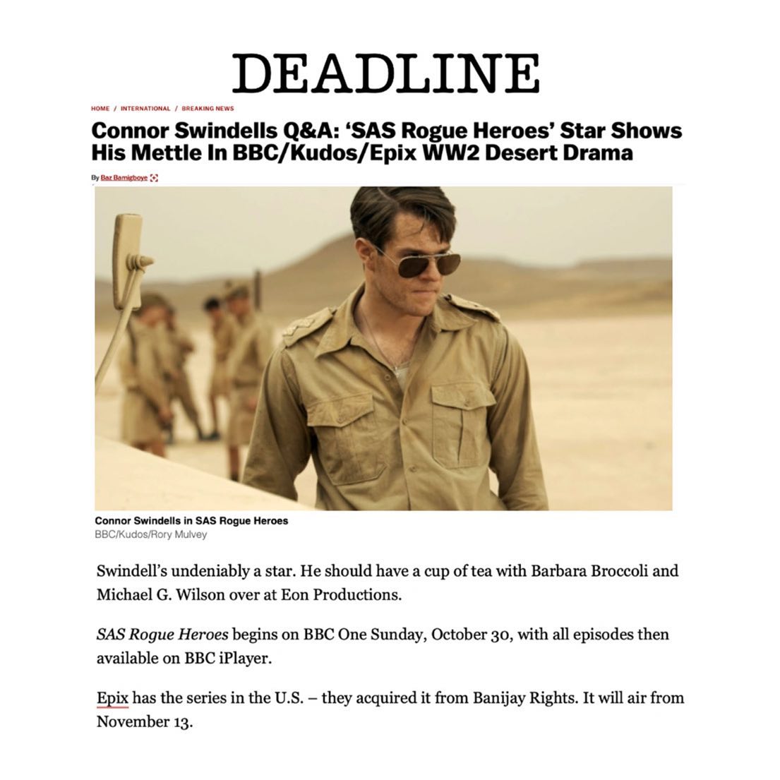 @connor_swindells speaks to @deadline regarding his upcoming role in @sasrogueheroes on @bbcone and @epix .
.
.
.
.
.
.