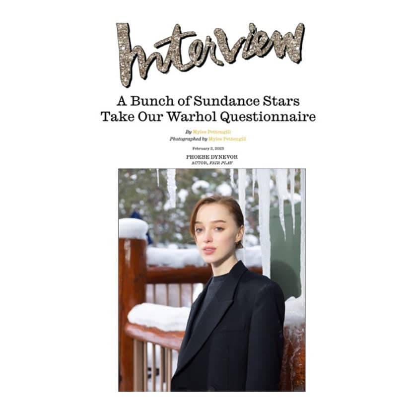 The brilliant @phoebedynevor for @interviewmag, at this year’s Sundance Film Festival ️️️

.
.
.