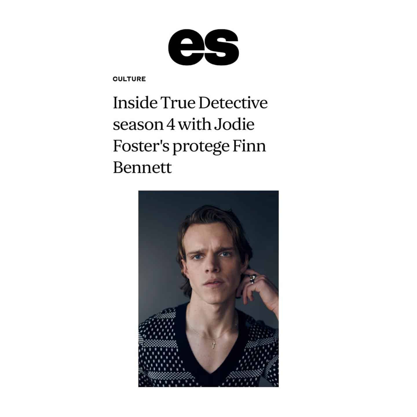 ️ @_finnbennett spoke to @esmagazine about all things @truedetective, available to watch on @hbo and @skytv now ️

.
.
.

Photography: @josephsinclair 
Styling: @chaywardstyle 
Grooming: @nadiaaltinbas 

.
.
.