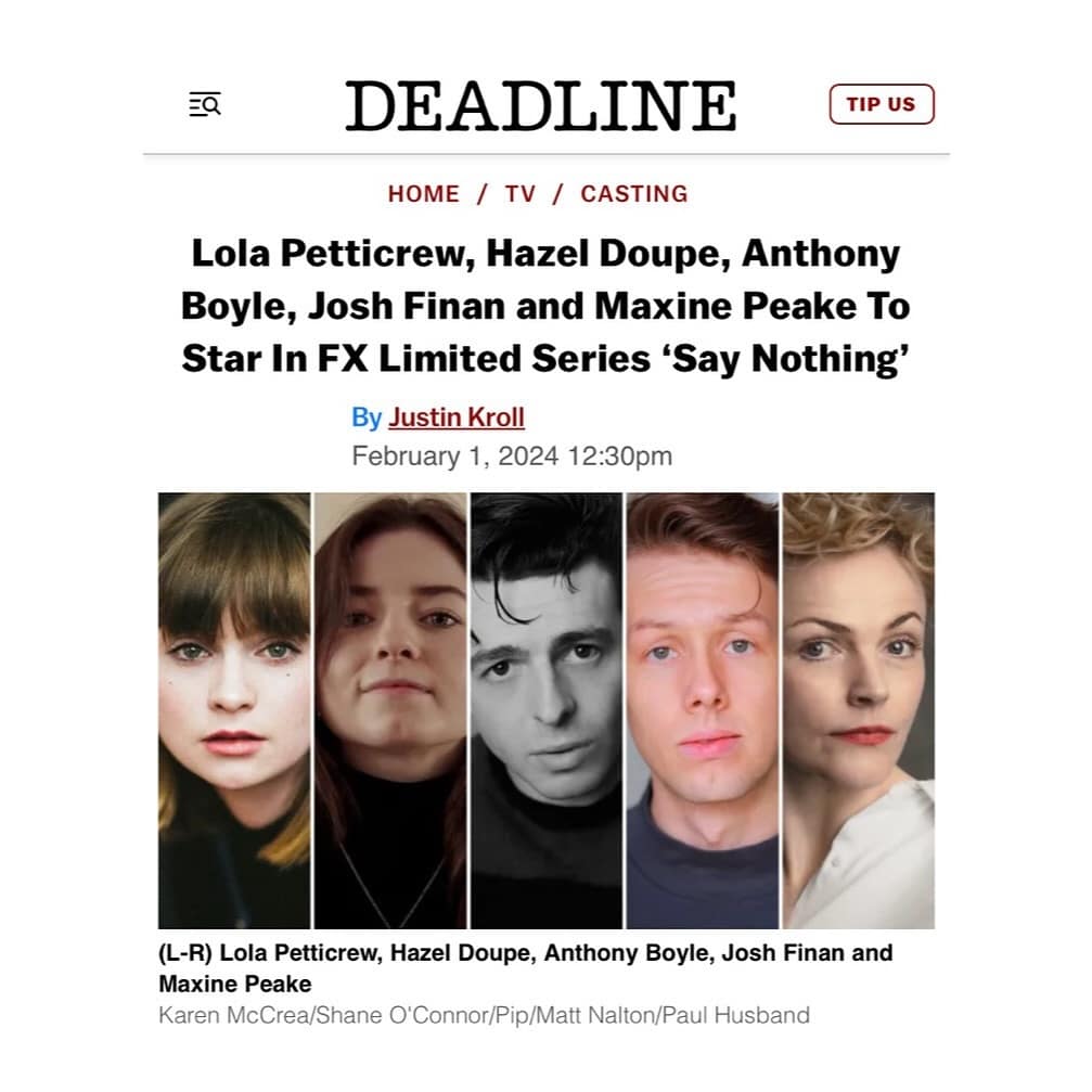 Josh Finan will star in @fxnetworks limited series ‘Say Nothing’, based on the bestselling book of the same name by Patrick Radden Keefe 
•
•
•