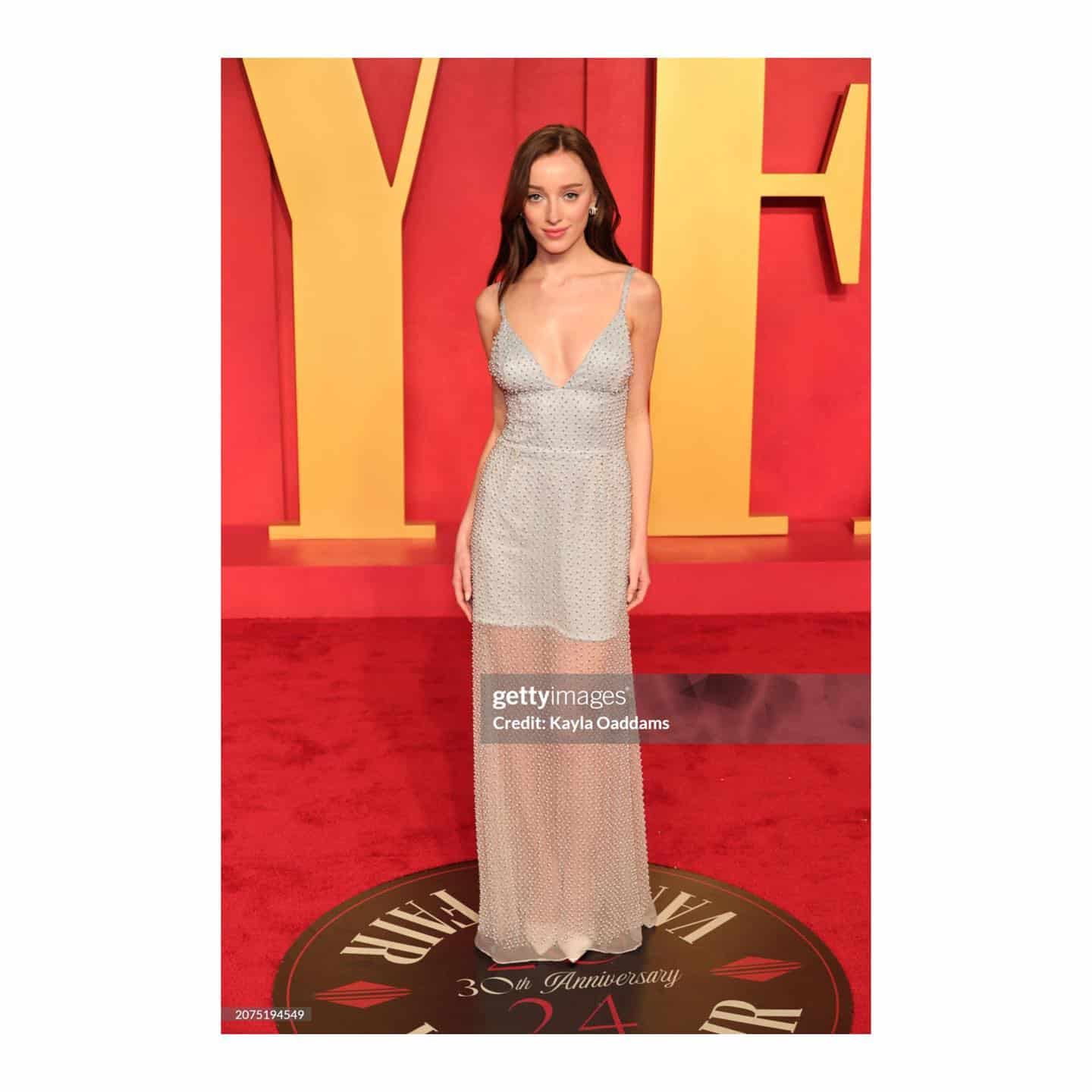 @phoebedynevor attends the @vanityfair @theacademy afterparty in LA 

Photography by @gettyimages 

.
.
.

Phoebe wears @louisvuitton 
Styling: @nicky_yates 
Hair: @davidvoncannon 
Makeup: @nikkideroest 

.
.
.